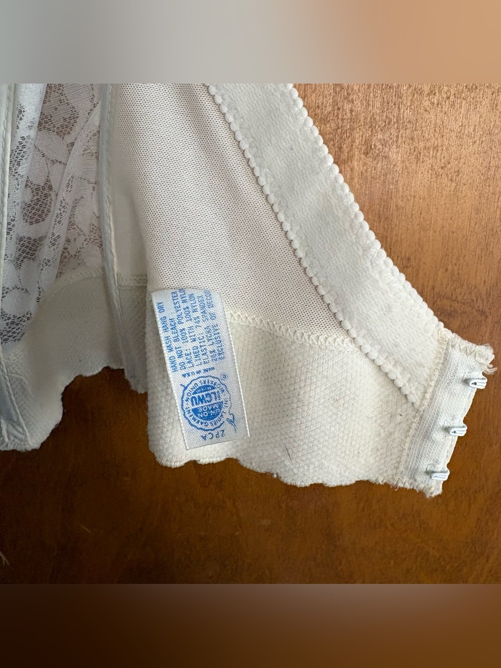 Vintage 70s Cream White Sheer Mesh Floral Lace Corset Top Bustier Longline Bra - Picture 14 of 16